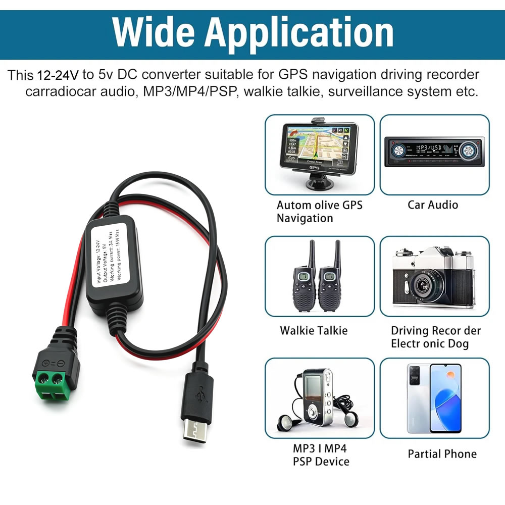 12V/24V to 5V Converter DC-DC  - Modular Power Supply recension och pris