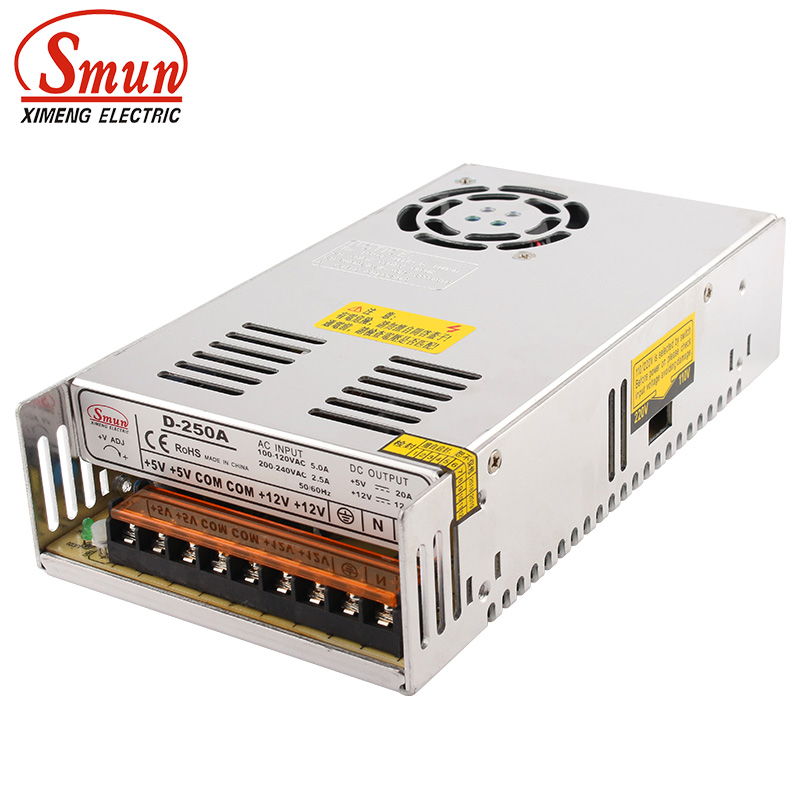 SMUN D-250A 250W 5V 12V Dual O - Smps Power Supply recension och pris