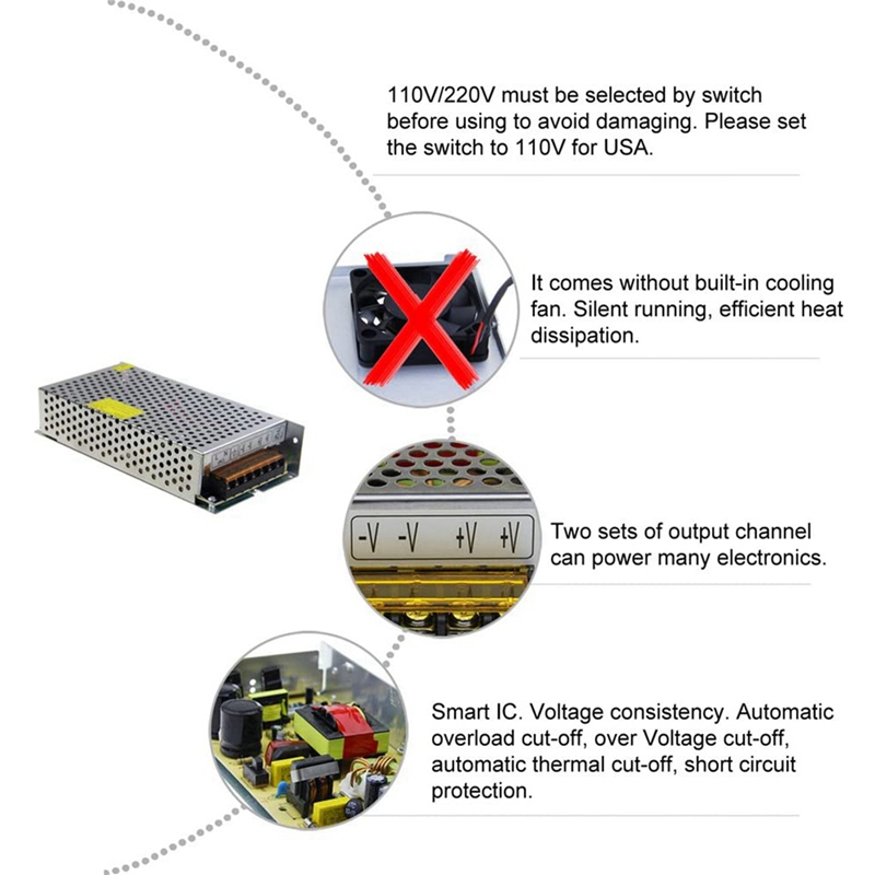 DC 12V 15A 180W Power Supply T - Ac Power Supply recension och pris