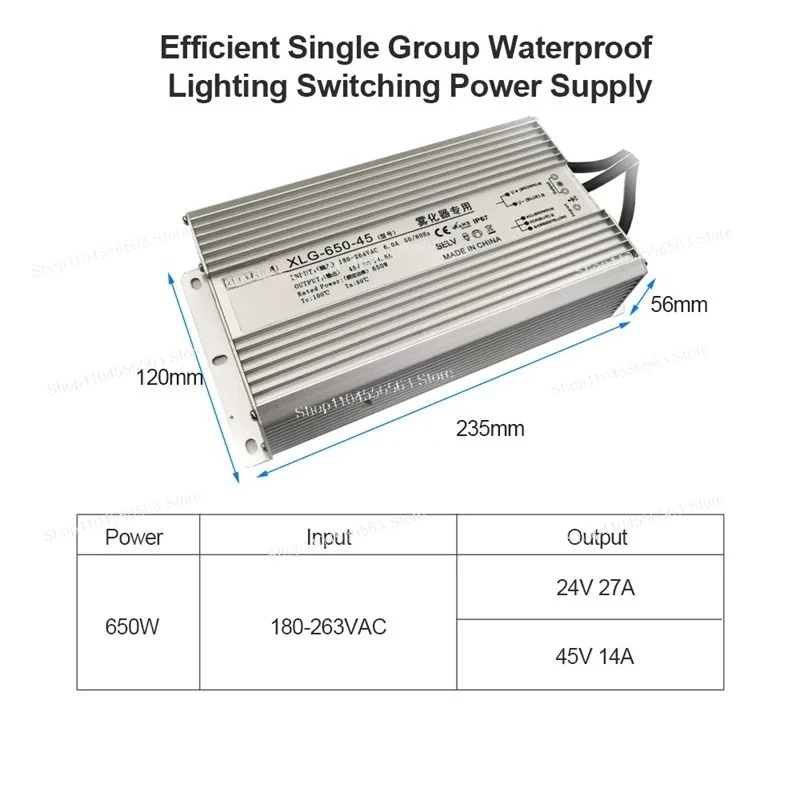 650W Waterproof IP67 Power Sup - Power Supply 650W recension och pris