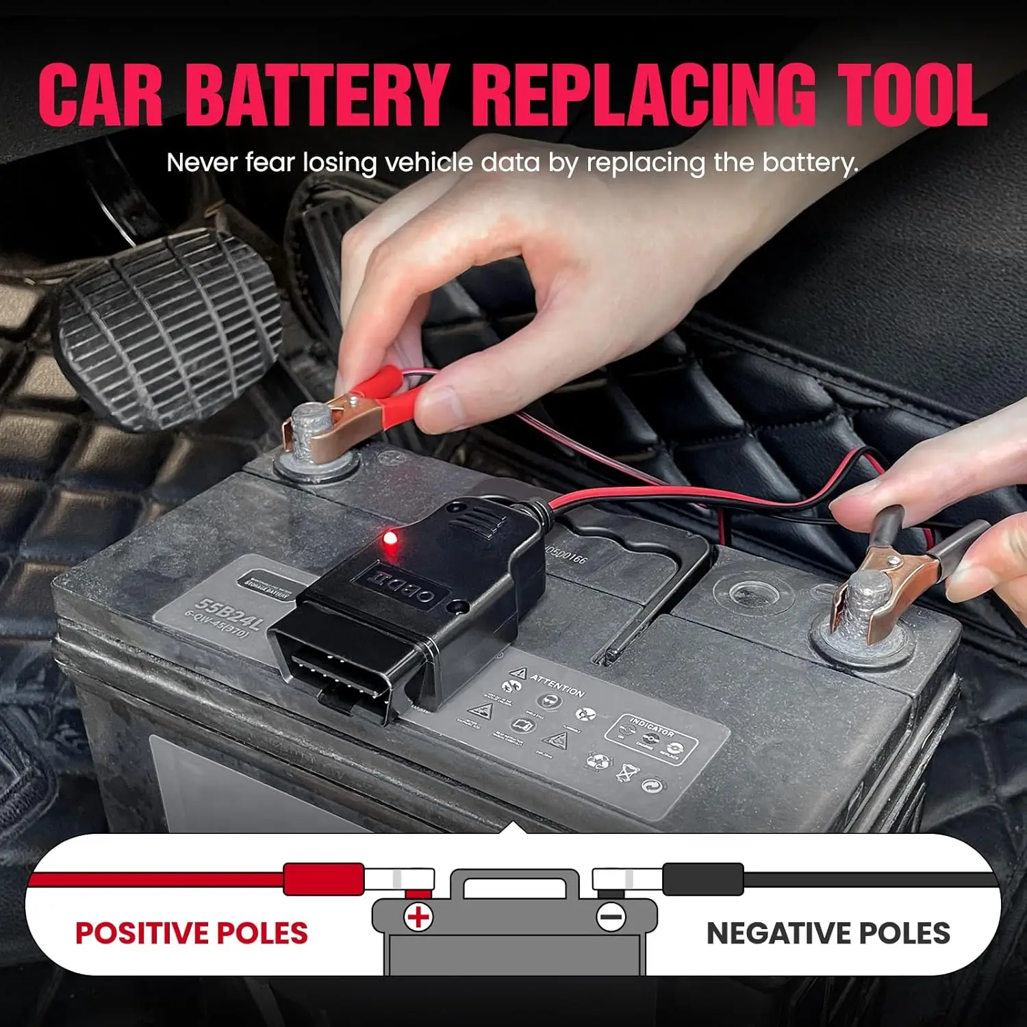 OBD II Car Memory Saver Cable  - Power Supply Tester recension och pris