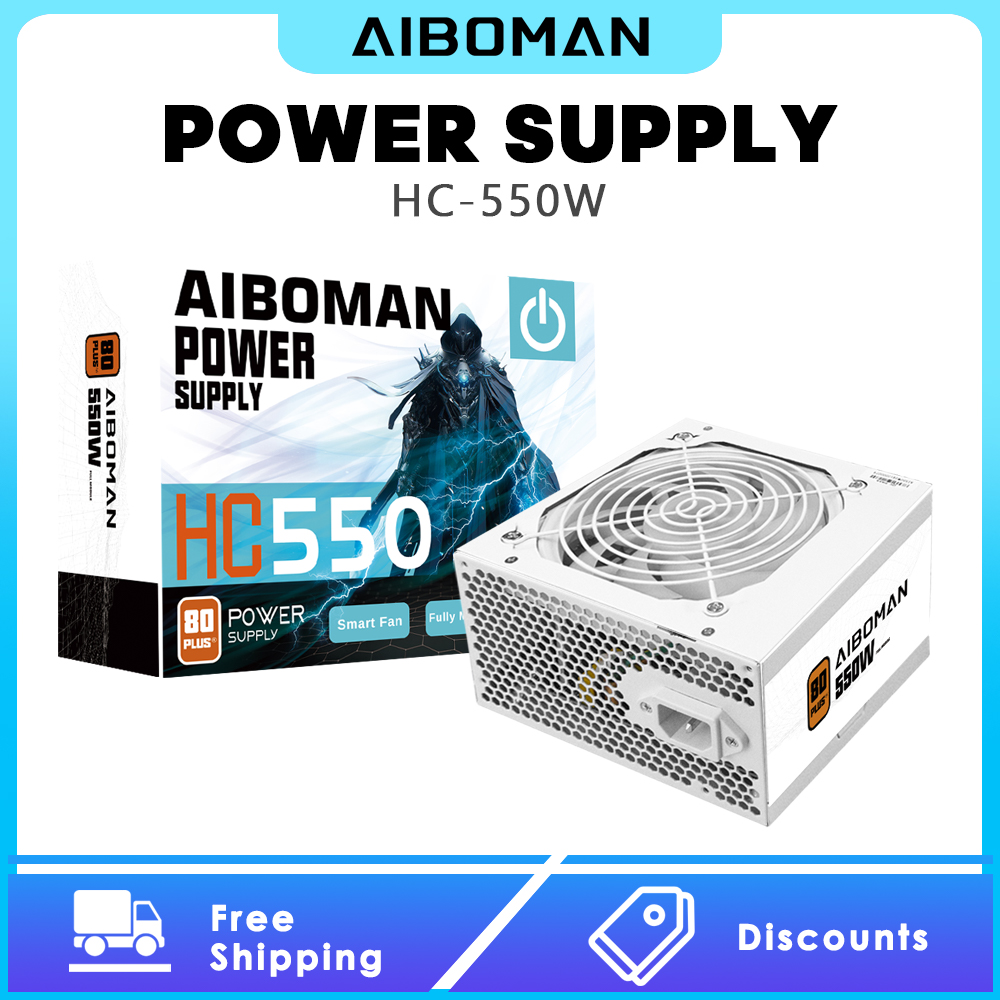 AIBOMAN Power Supply 550W 80PL - Power Supply 650W recension och pris