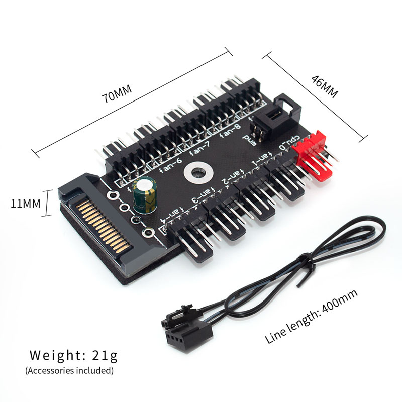10-Port 4 Pin PWM Fan Hub Spli - Pc Power Supply recension och pris