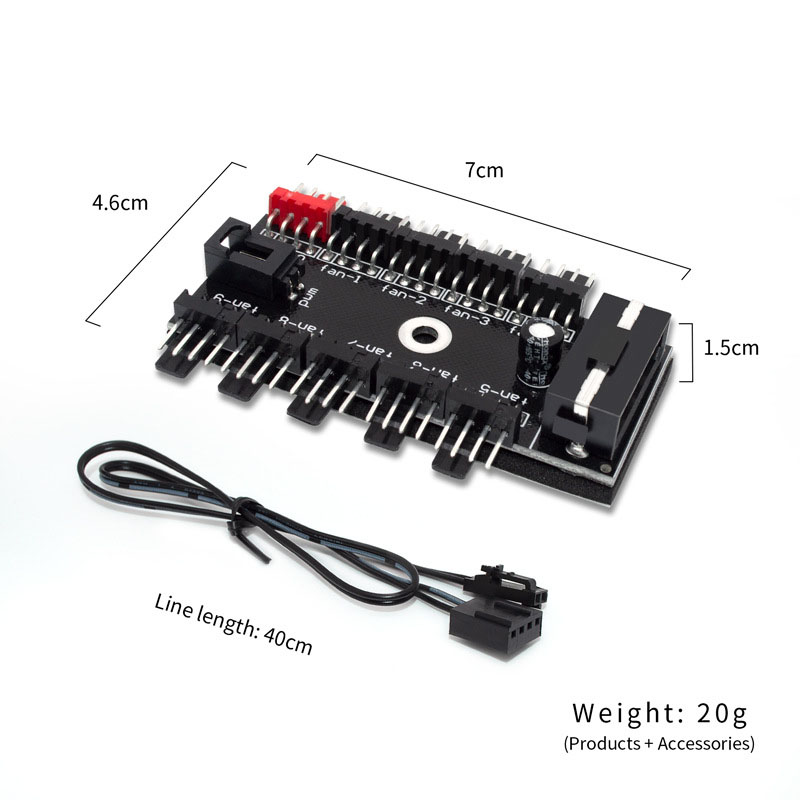 10-Port 4 Pin PWM Fan Hub Spli - Pc Power Supply recension och pris