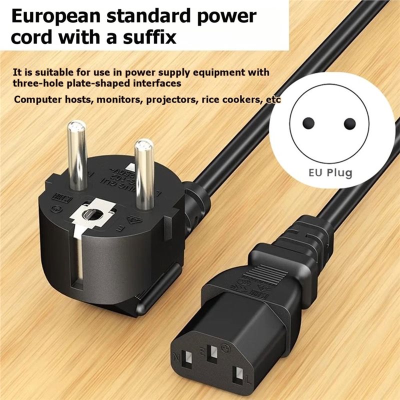 EU Plug C13 Power Supply Cable - Psu Computer recension och pris