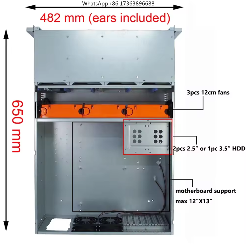 4U Rackmount Server Case 24 Ho - Server Power Supply recension och pris